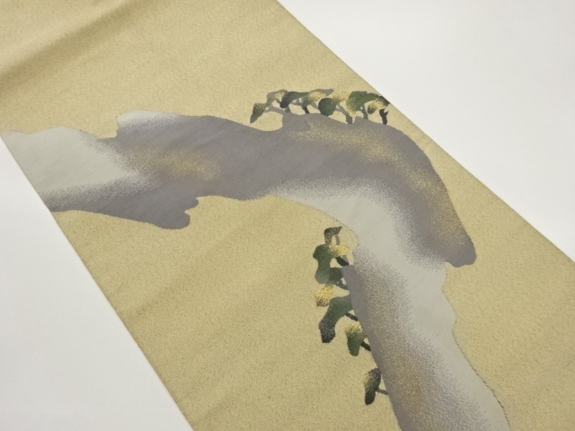 綴れ曲線に木々模様織出し名古屋帯